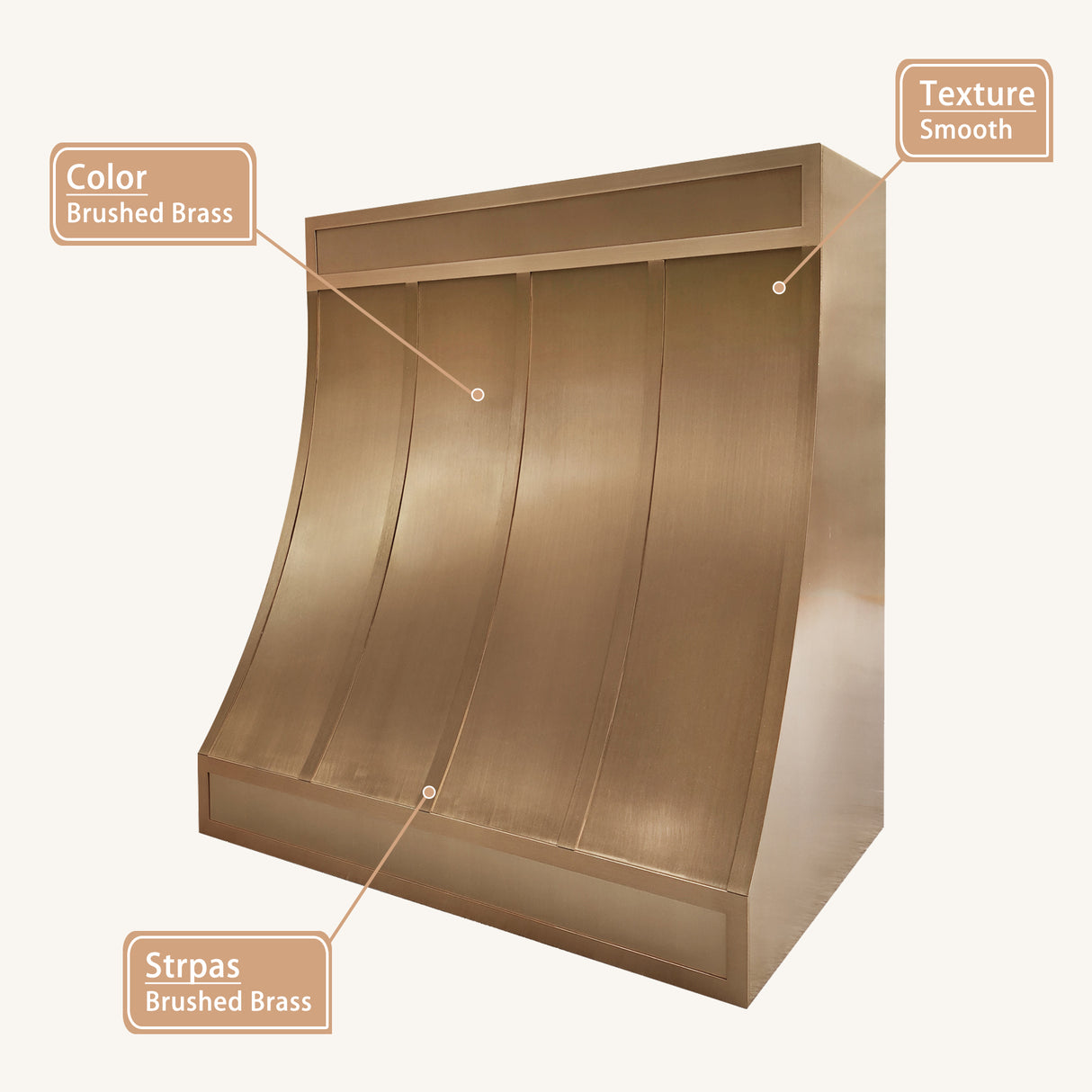 USA New York Modern Custom Brass Range Hood URHB-57