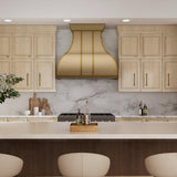 USA Classic Brass Bell Kitchen Hood with Decorative Rivets URHB-06