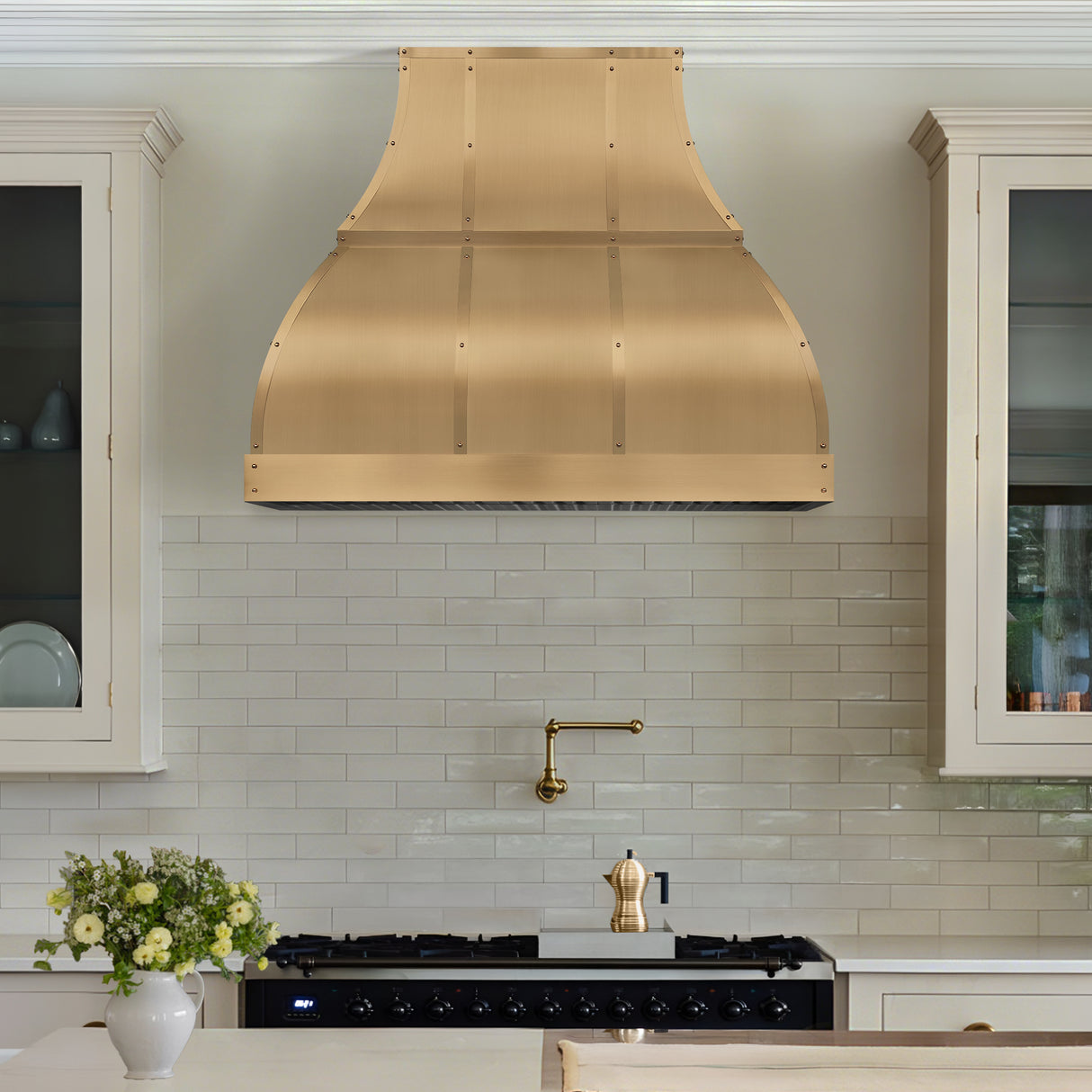 USA Classic Brass Exhaust Hood with Artisan Bell Shaped URHB-118