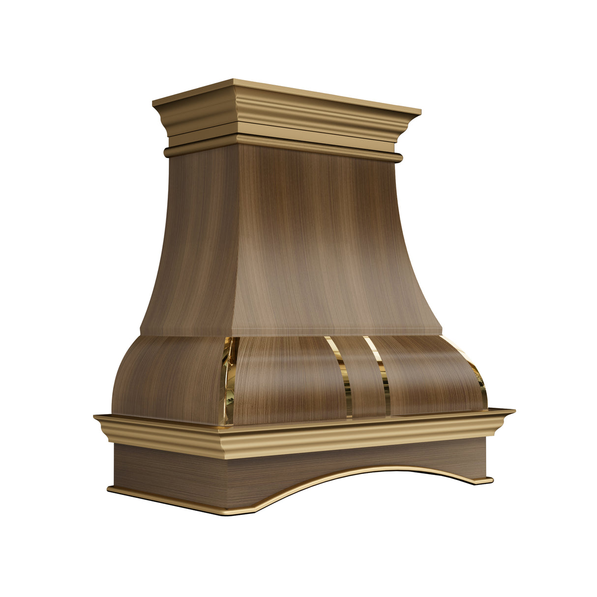 USA Classic Brass Kitchen Hood Featuring Polished Brass Straps URHB-94