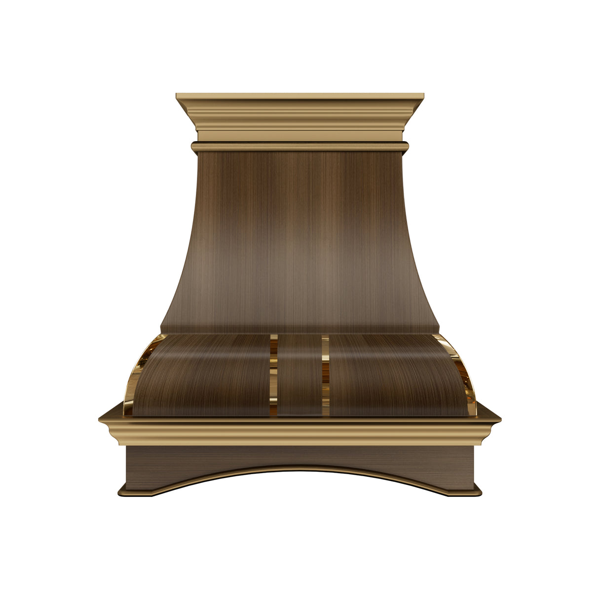 USA Classic Brass Kitchen Hood Featuring Polished Brass Straps URHB-94