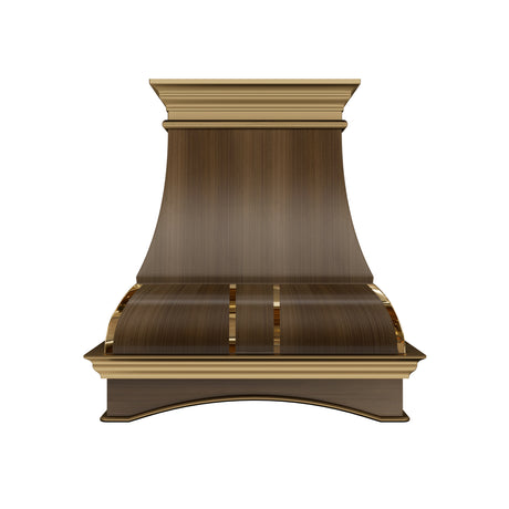 USA Classic Brass Kitchen Hood Featuring Polished Brass Straps URHB-94