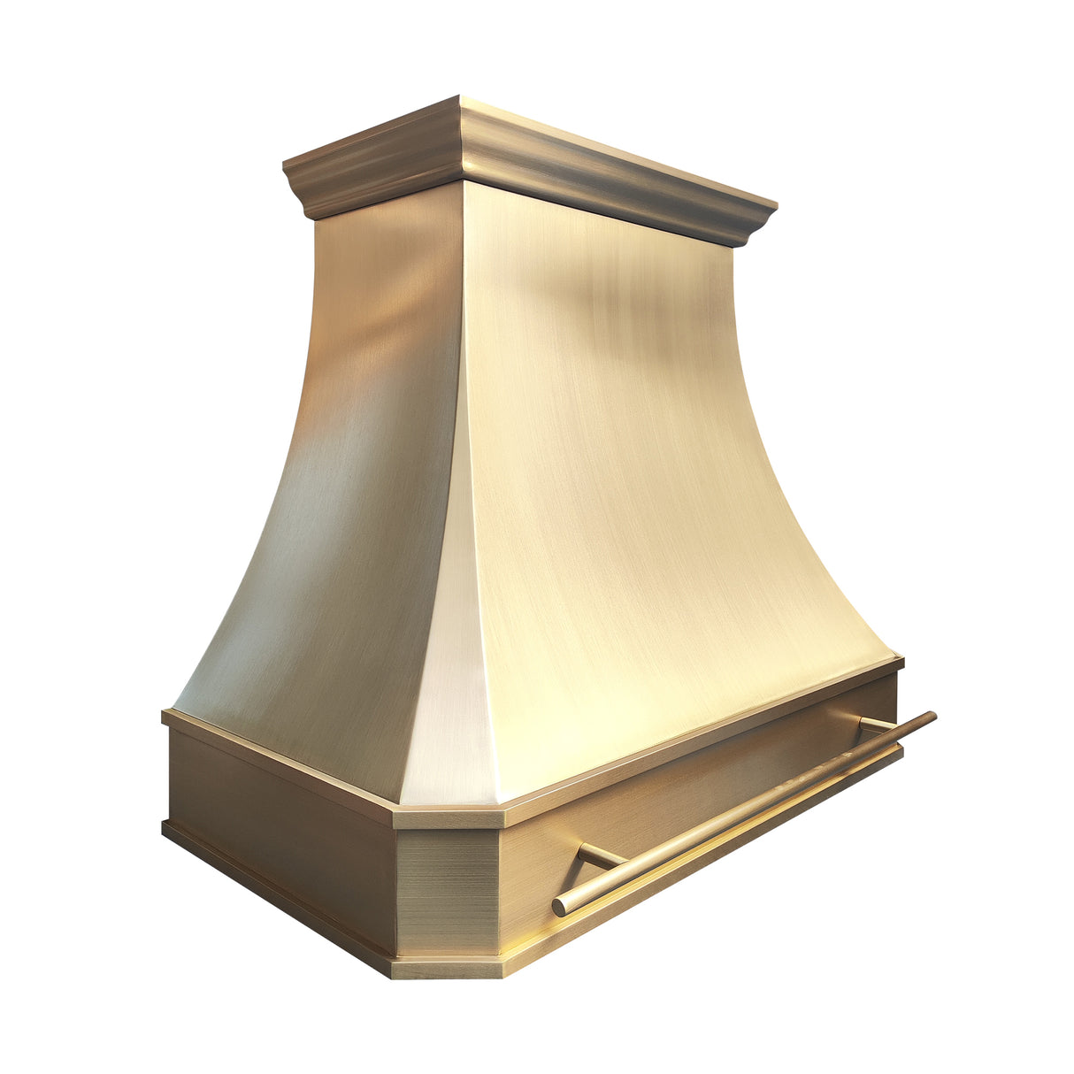 USA Classic Brass Range Hood Featuring Brass Pot Rack URHB-82