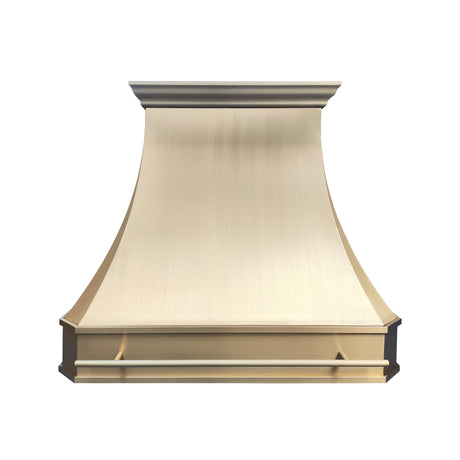 USA Classic Brass Range Hood Featuring Brass Pot Rack URHB-82