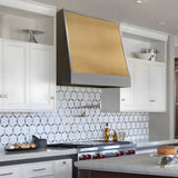 USA Classic Brass Range Hood with Stainless Steel Straps URHB-104