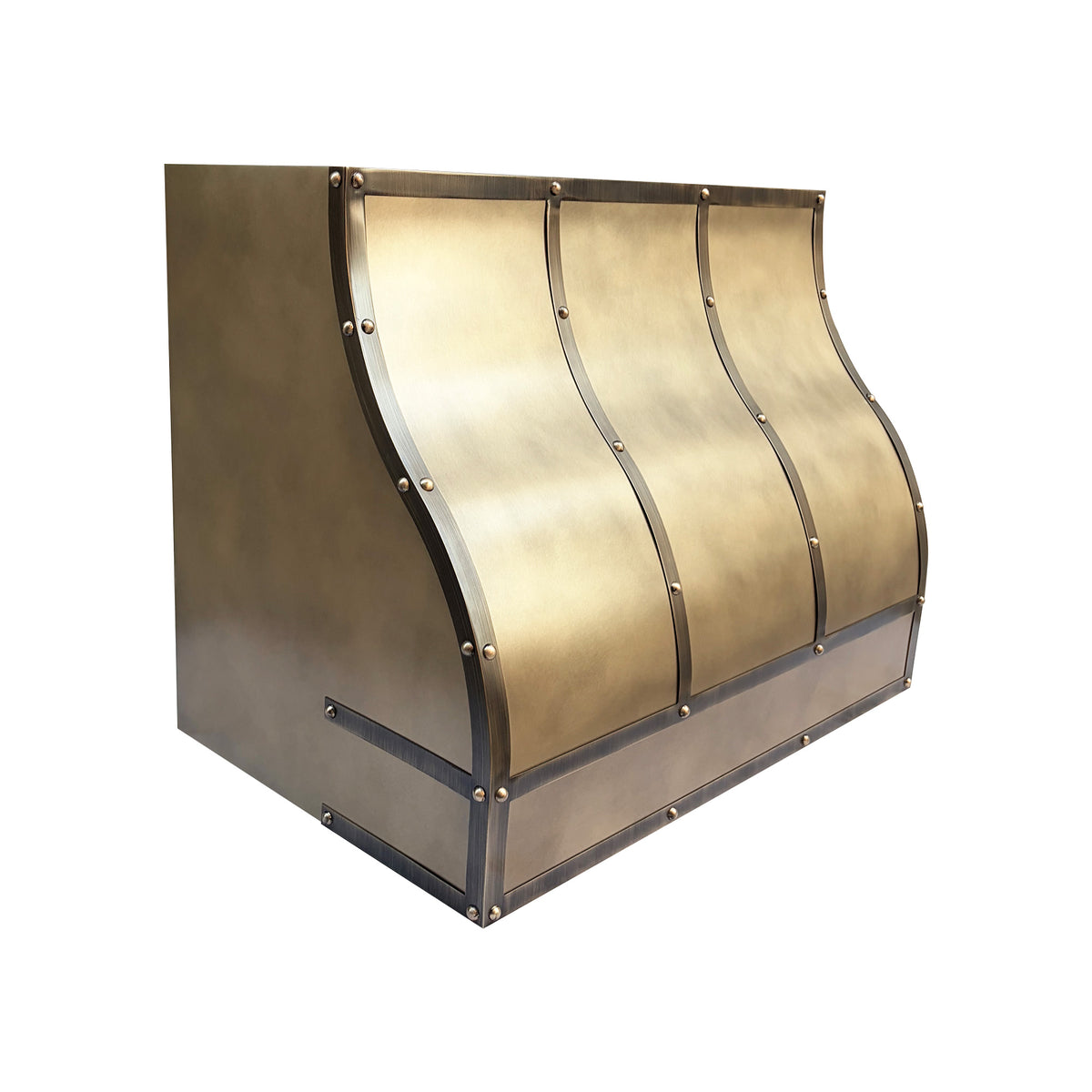 USA Classic Brass Vent Hood with Antique Brass Straps URHB-171