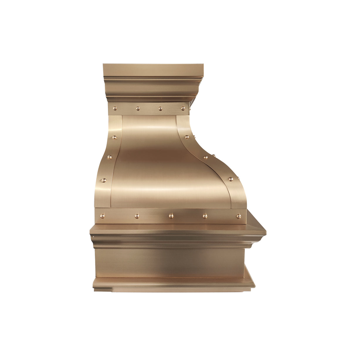USA Classic Brushed Brass Stove Hood with Custom Bell Shaped URHB-122