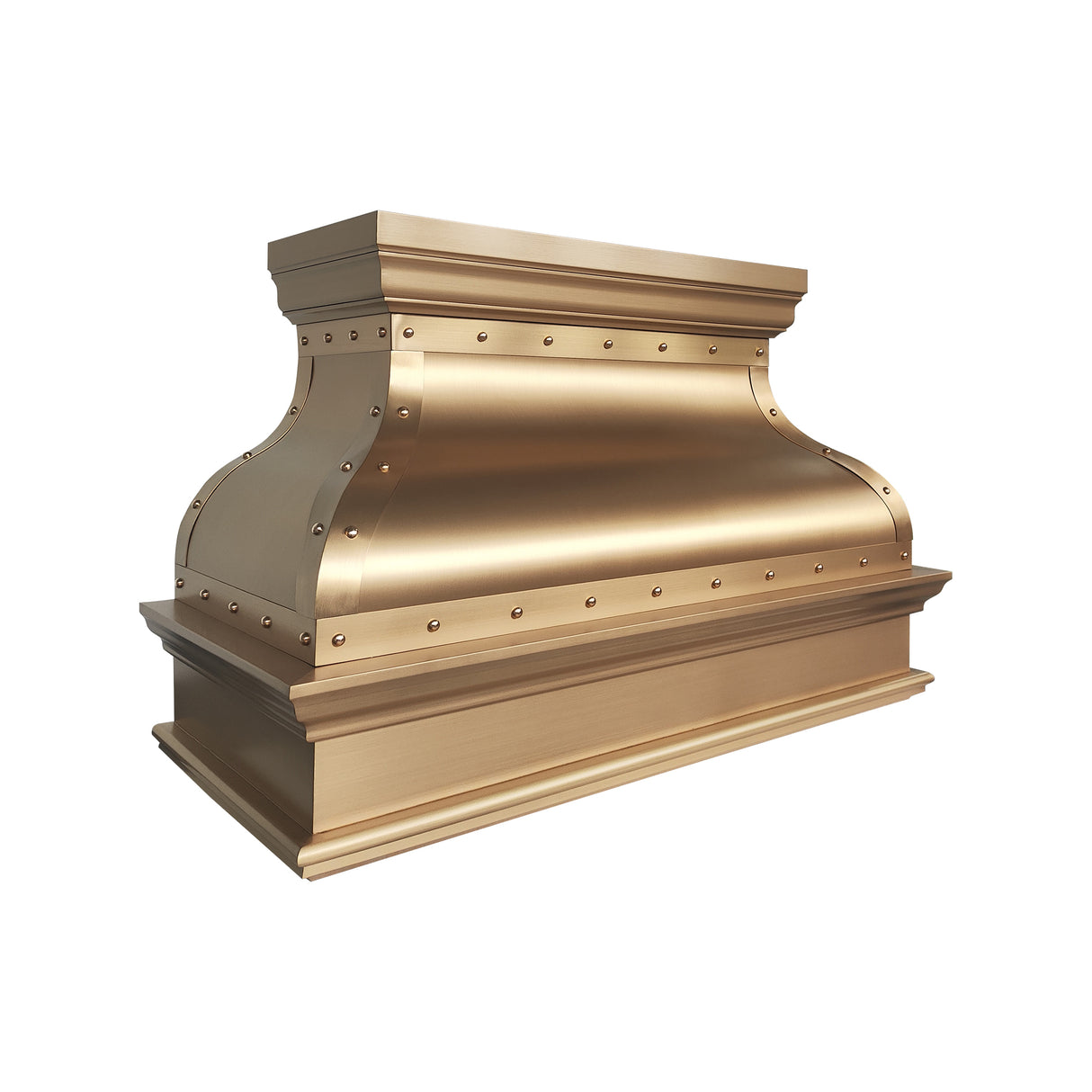 USA Classic Brushed Brass Stove Hood with Custom Bell Shaped URHB-122