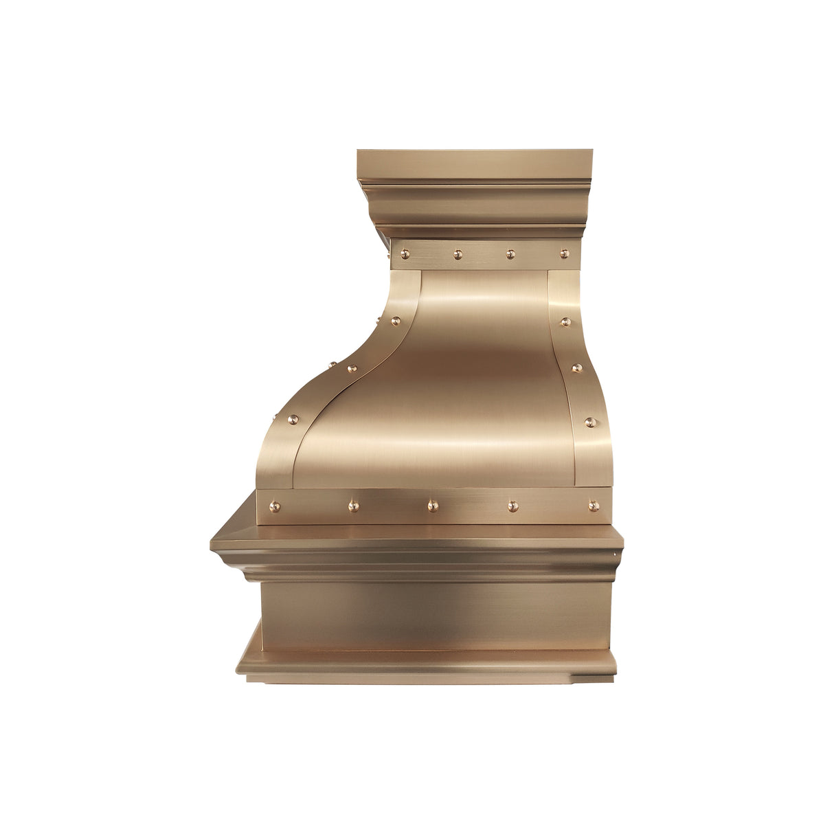 USA Classic Brushed Brass Stove Hood with Custom Bell Shaped URHB-122