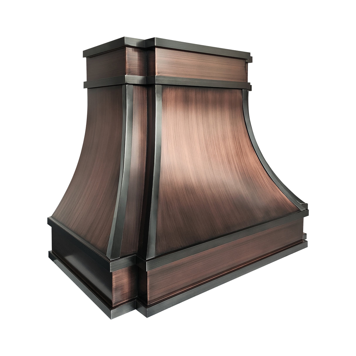 USA Classic Copper Kitchen Hood with Dark Antique Straps URHC-102