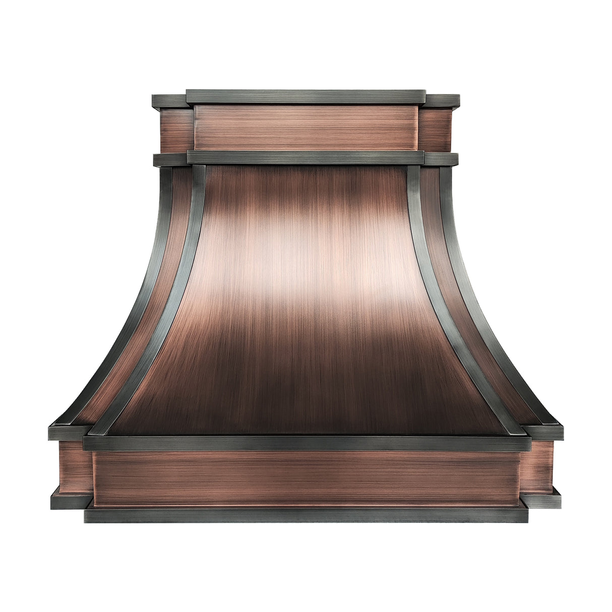 USA Classic Copper Kitchen Hood with Dark Antique Straps URHC-102