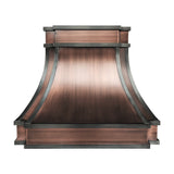 USA Classic Copper Kitchen Hood with Dark Antique Straps URHC-102