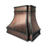USA Classic Copper Kitchen Hood with Dark Antique Straps URHC-102