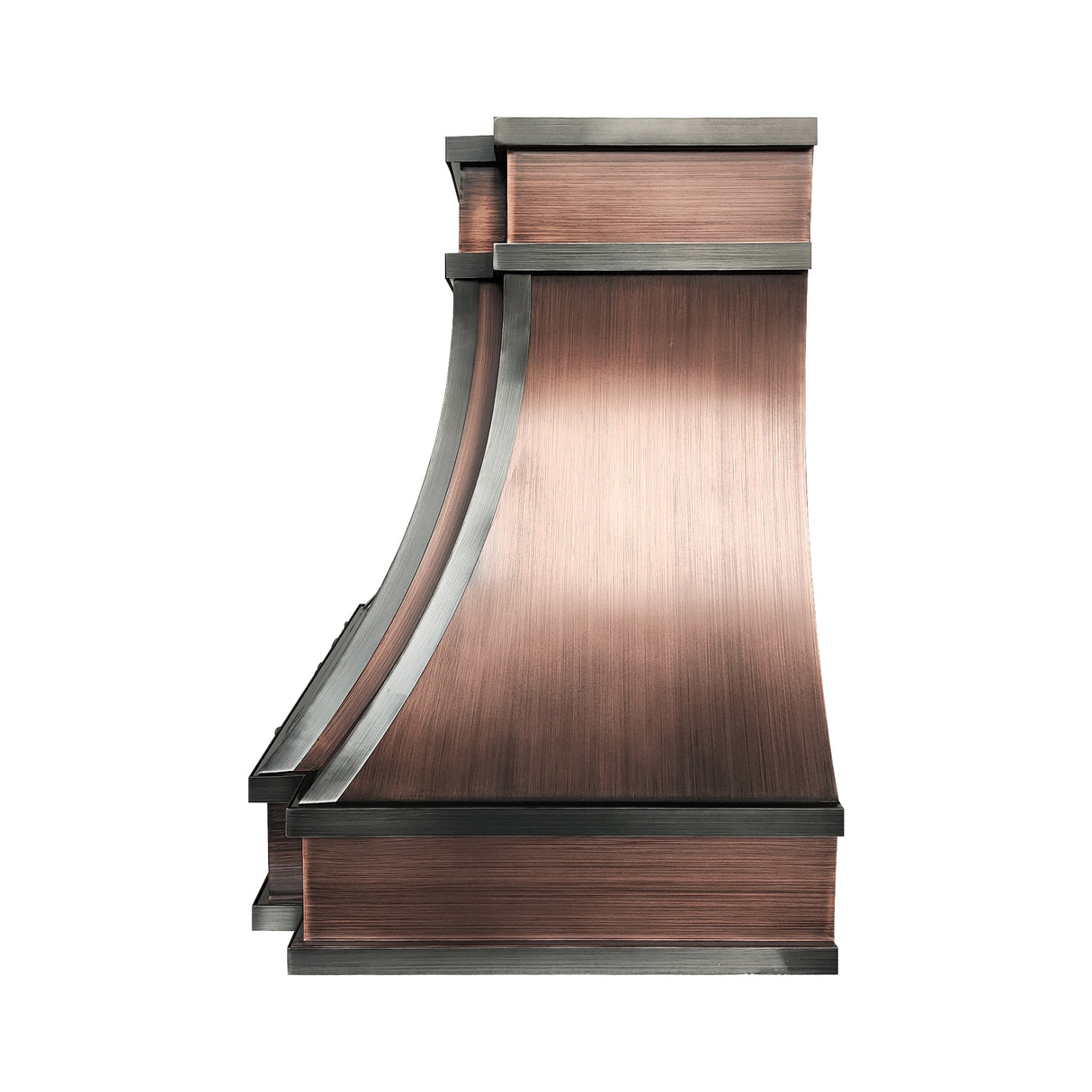 USA Classic Copper Kitchen Hood with Dark Antique Straps URHC-102