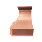 USA Classic Curved Copper Kitchen Range Hood in Natural Warm Finish URHC-57