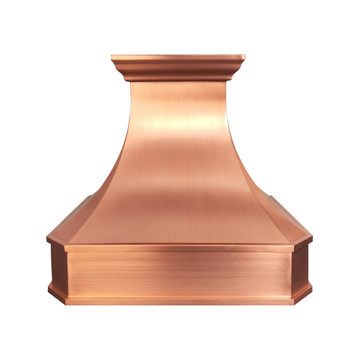 USA Classic Curved Copper Kitchen Range Hood in Natural Warm Finish URHC-57