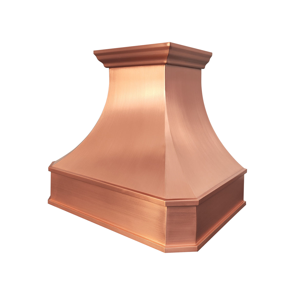 USA Classic Curved Copper Kitchen Range Hood in Natural Warm Finish URHC-57