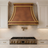 USA Classic Handmade Fire Copper Vent Hood with Soft Hammered Texture URHC-115