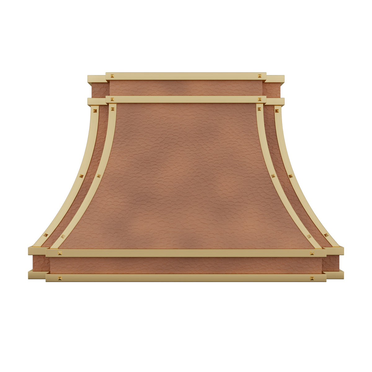 USA Classic Handmade Fire Copper Vent Hood with Soft Hammered Texture URHC-115