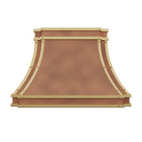 USA Classic Handmade Fire Copper Vent Hood with Soft Hammered Texture URHC-115
