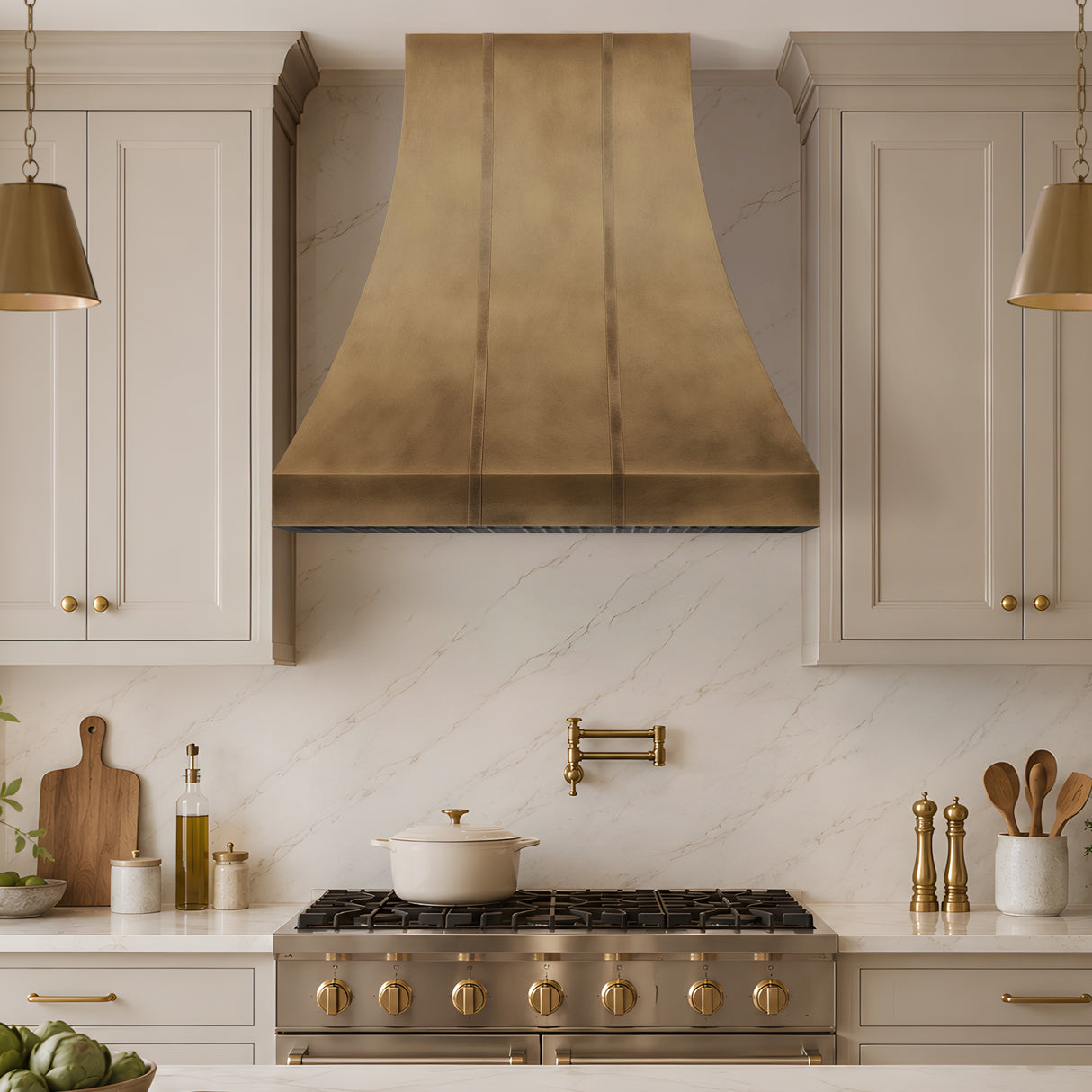 USA Classic Non-direction Antique Custom Brass Exhaust Hood URHB-134