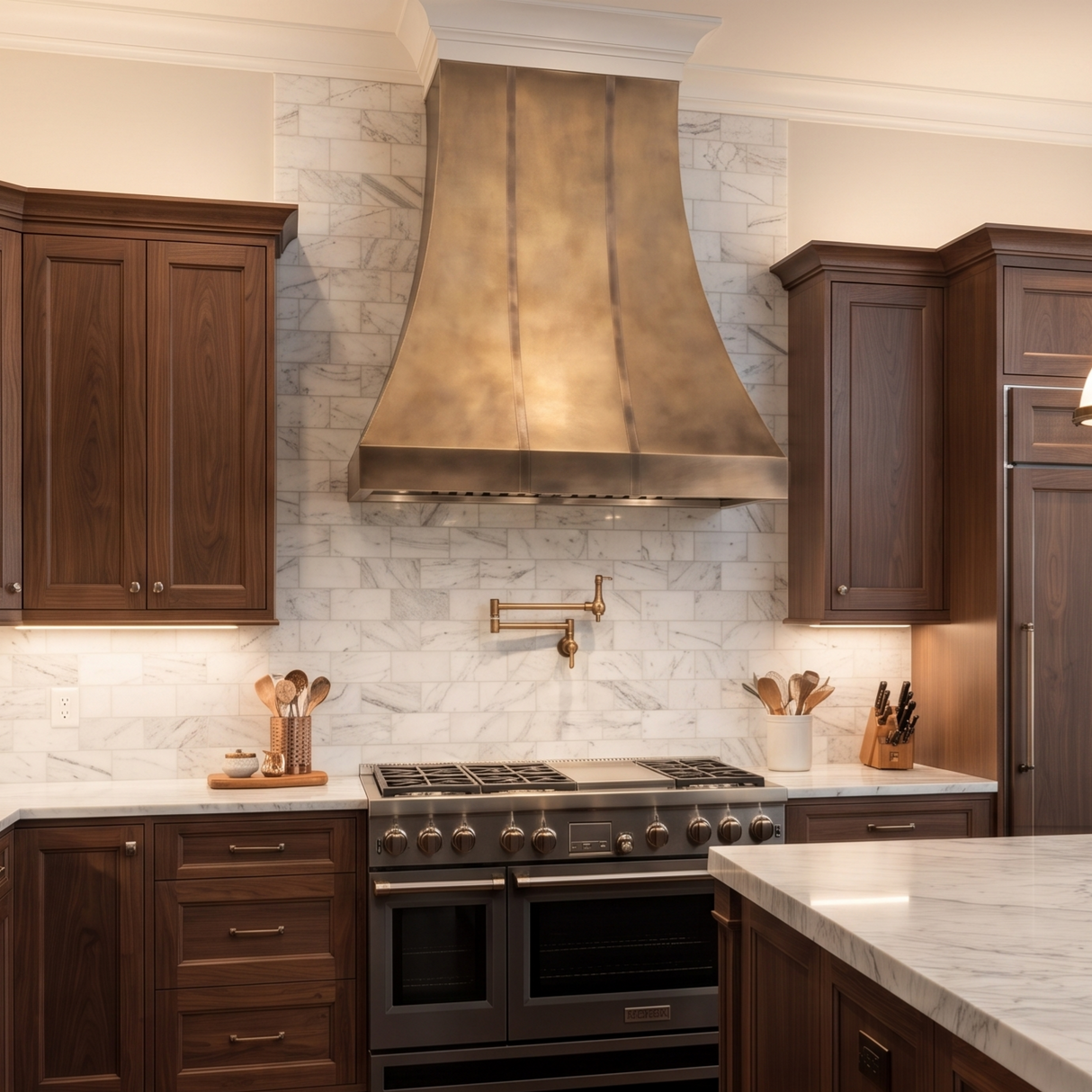 USA Classic Non-direction Antique Custom Brass Exhaust Hood URHB-134