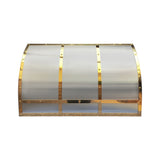 USA Classic Stainless Steel Range Hood with Polished Brass Straps URHS-195