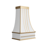 USA Classic White Stainless Steel Vent Hood with Brass Pot Rack URHS-220