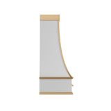 USA Classic White Stainless Steel Vent Hood with Brass Pot Rack URHS-220