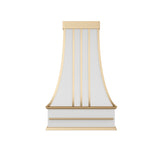 USA Classic White Stainless Steel Vent Hood with Brass Pot Rack URHS-220