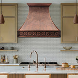 USA Custom Antique Copper Vent Hood with Heavy Hammered URHC-91