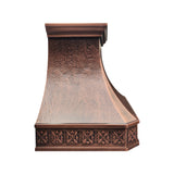 USA Custom Antique Copper Vent Hood with Heavy Hammered URHC-91