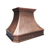 USA Custom Antique Copper Vent Hood with Heavy Hammered URHC-91