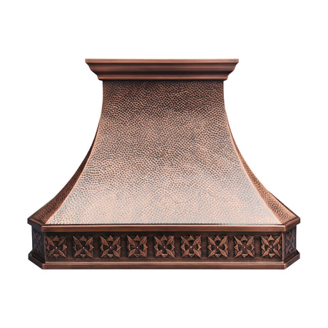 USA Custom Antique Copper Vent Hood with Heavy Hammered URHC-91