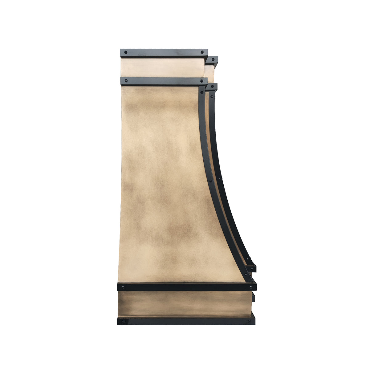 USA Custom Brass Kitchen Vent Hoods with Black Straps URHB-36