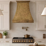 USA Custom Brass Stove Hood with Handmade Designer Apron URHB-157