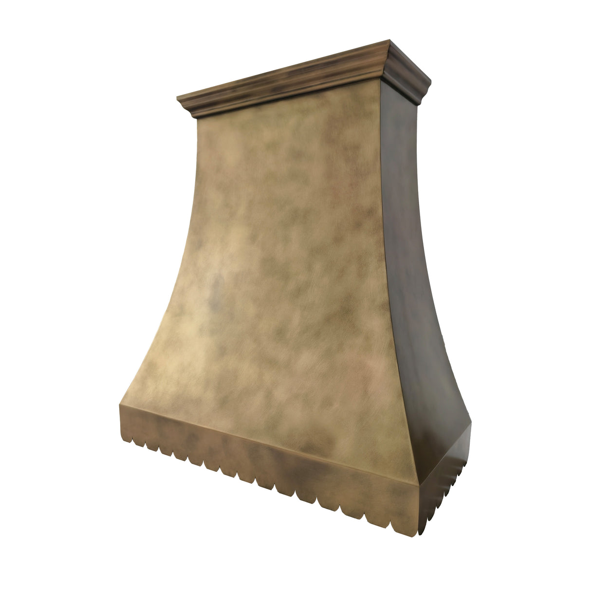 USA Custom Brass Stove Hood with Handmade Designer Apron URHB-157