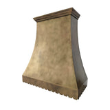 USA Custom Brass Stove Hood with Handmade Designer Apron URHB-157