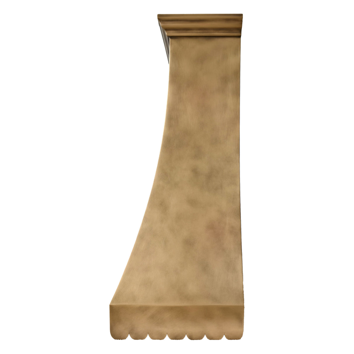 USA Custom Brass Stove Hood with Handmade Designer Apron URHB-157