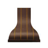 USA Designer Copper Kitchen Range Hood with Brass Straps URHC-25