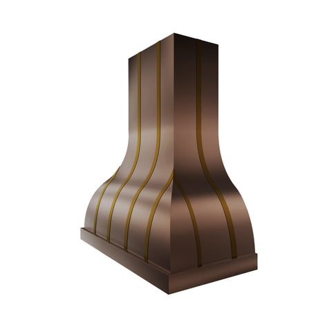 USA Designer Copper Kitchen Range Hood with Brass Straps URHC-25