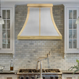 USA Custom Luxury Stainless Steel Range Hood with Brass Trims URHS-01