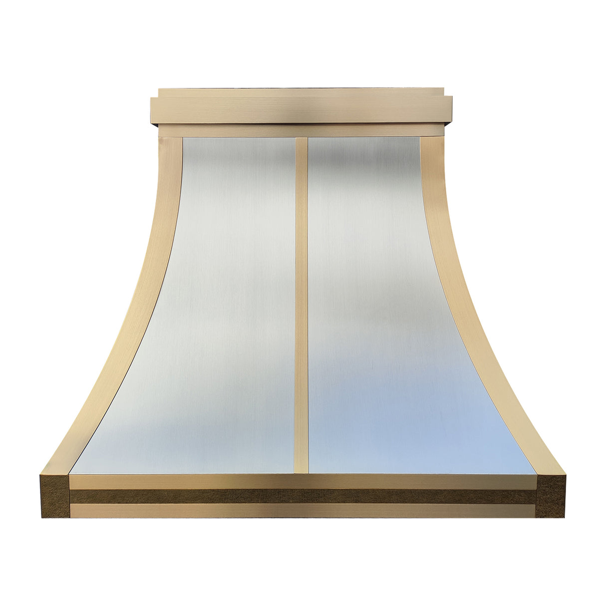 USA Custom Luxury Stainless Steel Range Hood with Brass Trims URHS-01