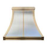 USA Custom Luxury Stainless Steel Range Hood with Brass Trims URHS-01