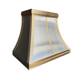 USA Custom Luxury Stainless Steel Range Hood with Brass Trims URHS-01