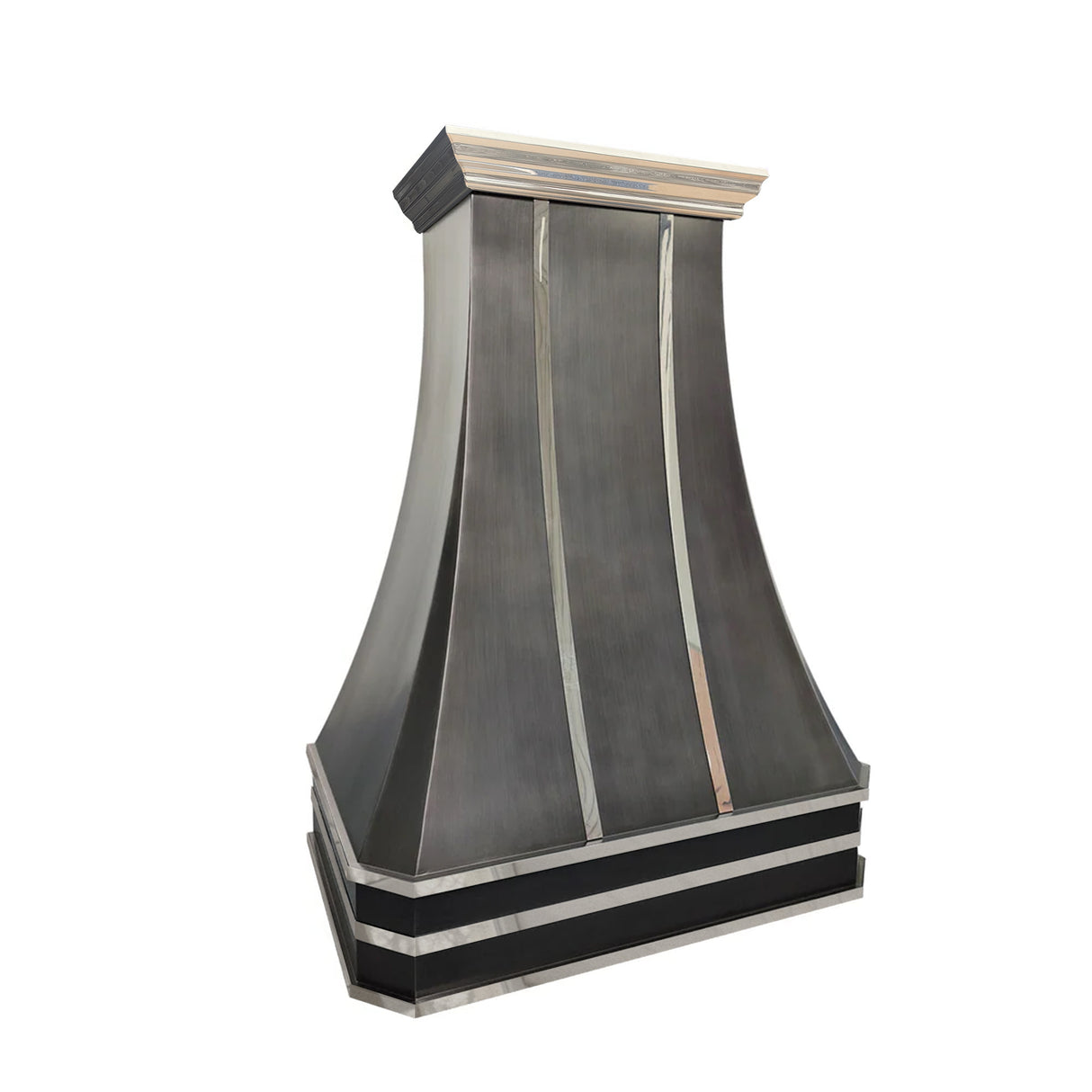 USA Custom Stainless Steel Range Hood with Polished Straps URHS-30