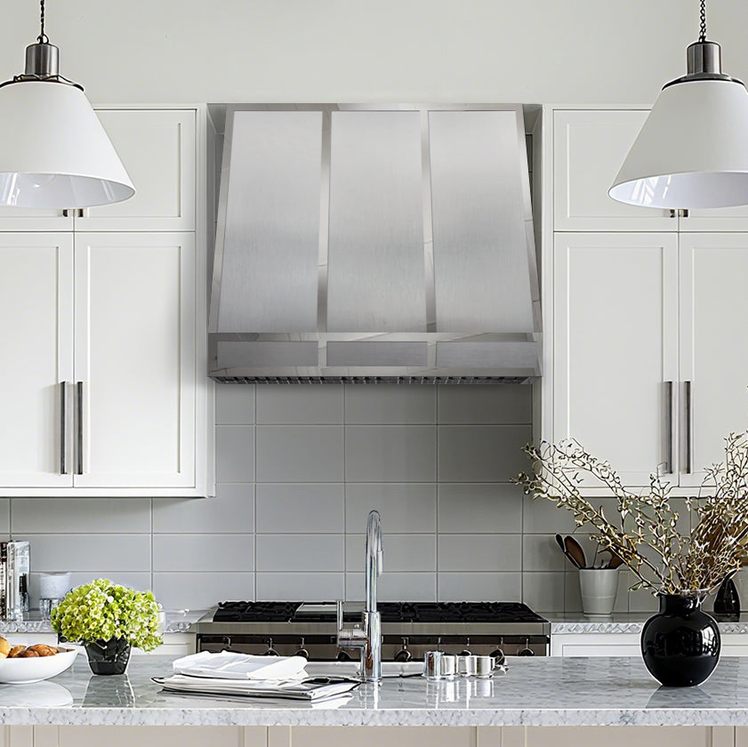 USA Custom Stainless Steel Range Hood with Straps URHS-02