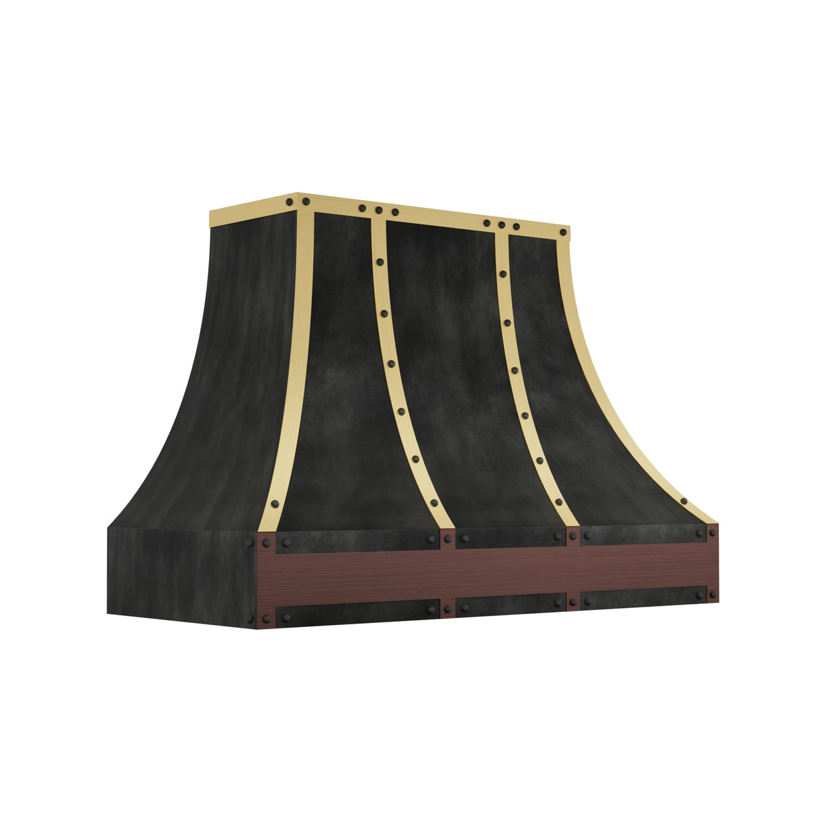 USA Dark Zinc Exhaust Hood with Custom Artisan Apron URHZ-26