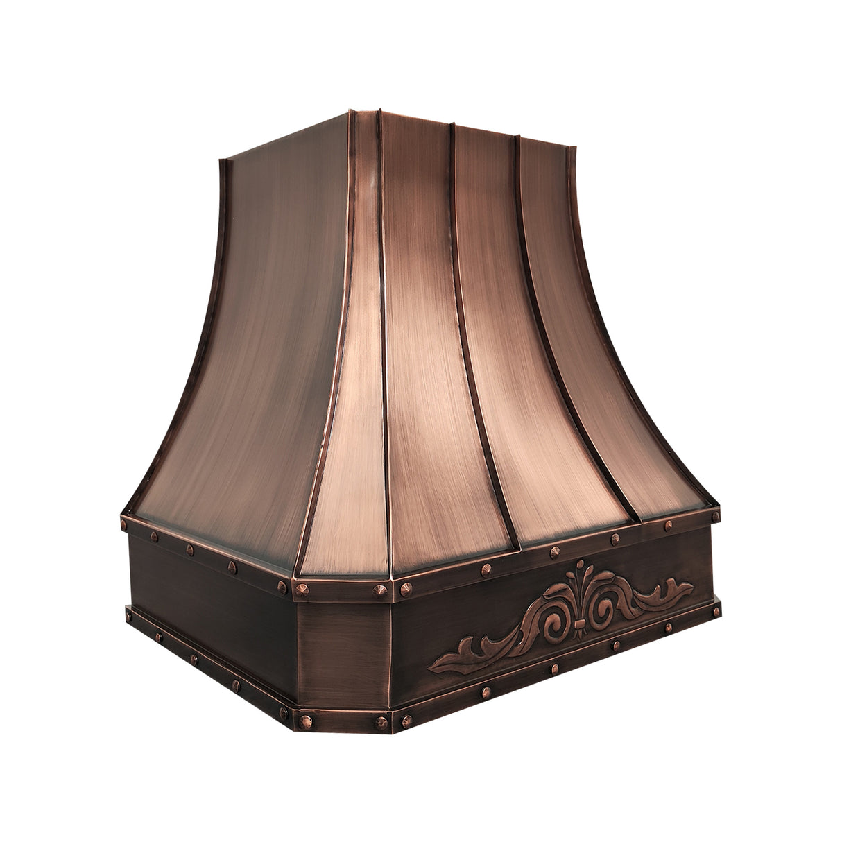 USA Luxury Copper Vent Hood With Sculptural Apron URHC-24