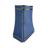USA Designer Blue Stainless Steel Vent Hood with Brass Details URHS-242